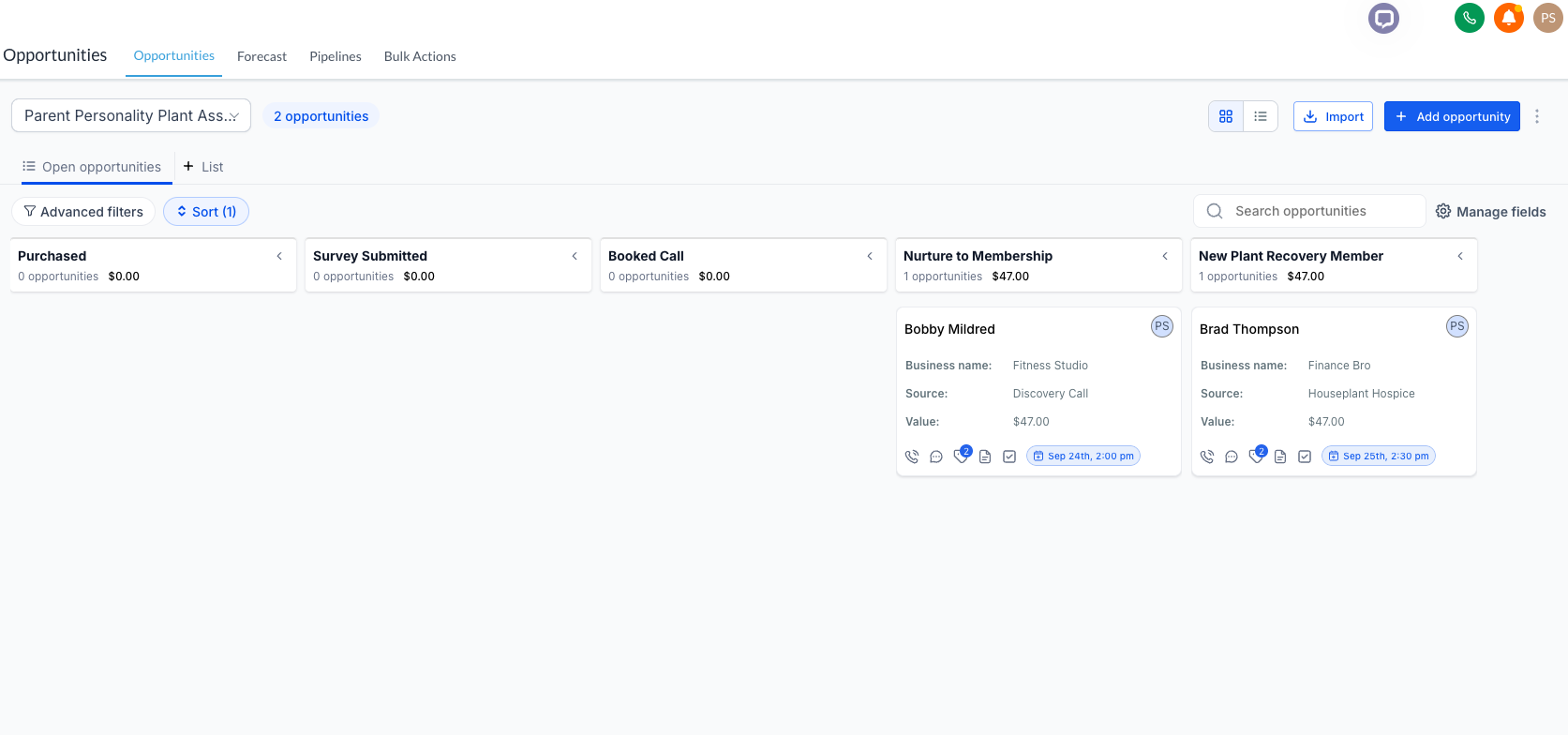 Defined stages make the next sales step visible instead of leaving leads buried in a contact list.