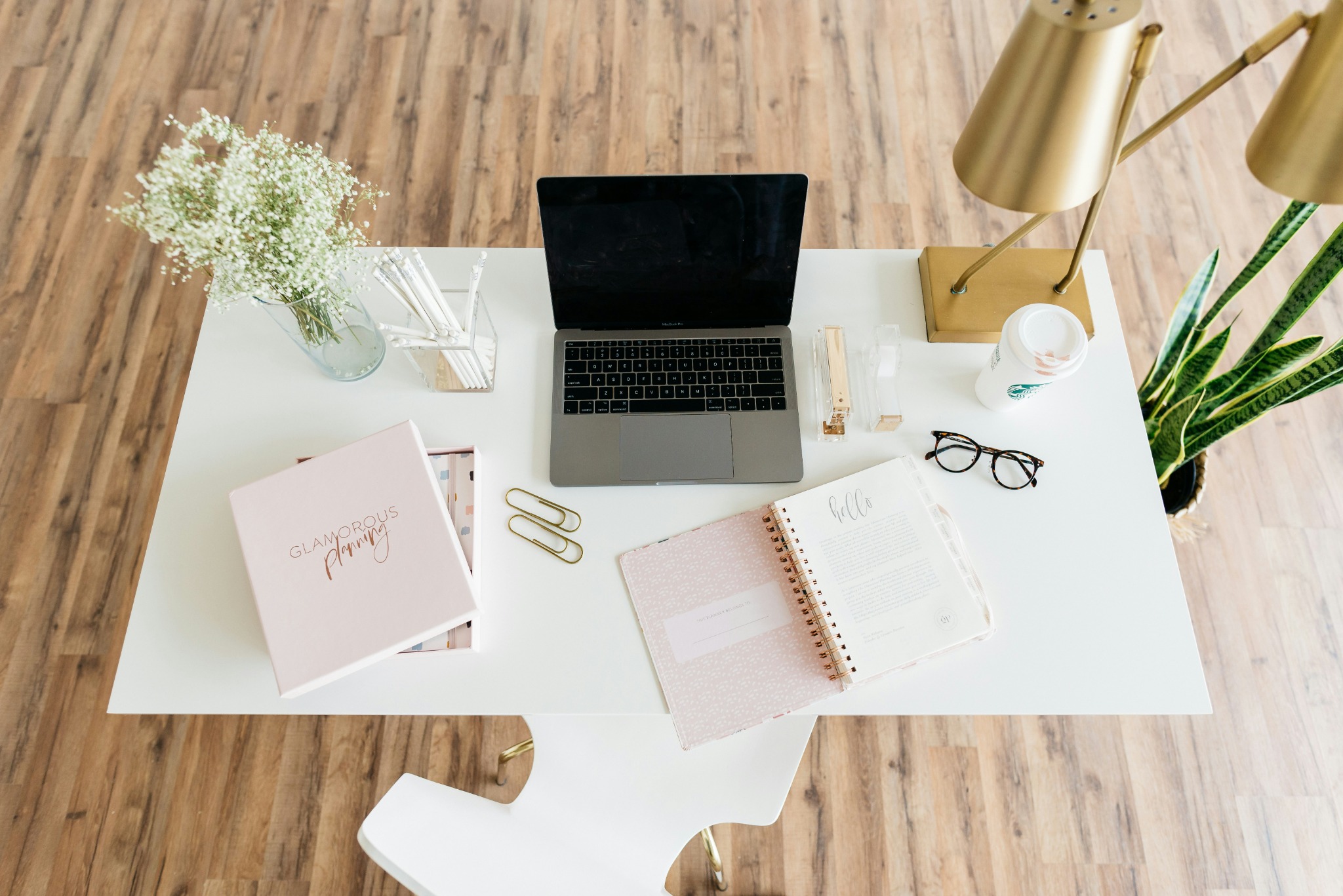 An organized creative workspace