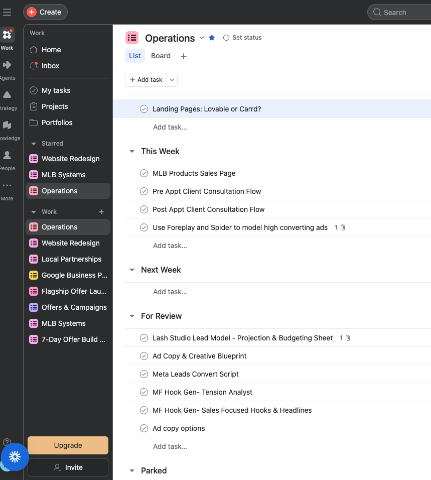 Notion operating system for Mahogany Lash and Body